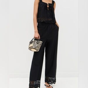 Rails Black Lace Trim Jumpsuit